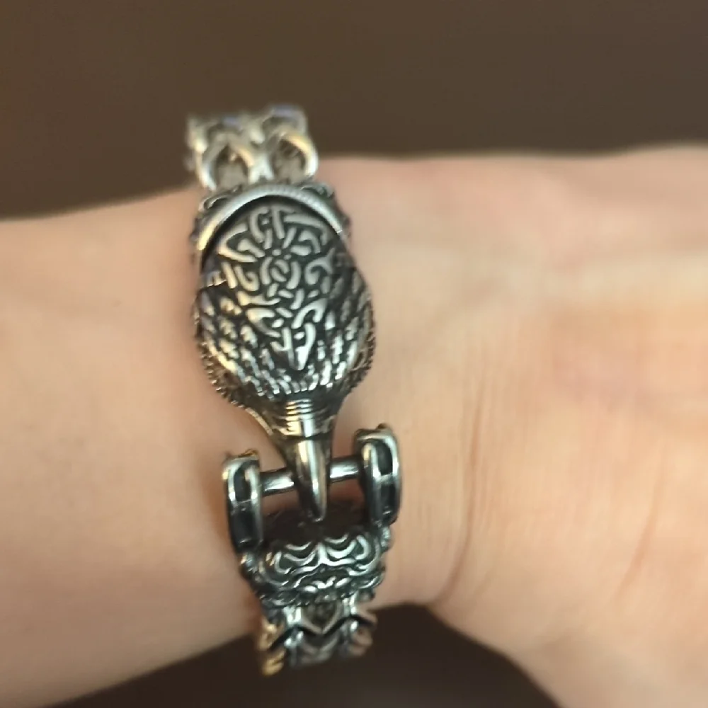 Silver Eagle Head Bracelet